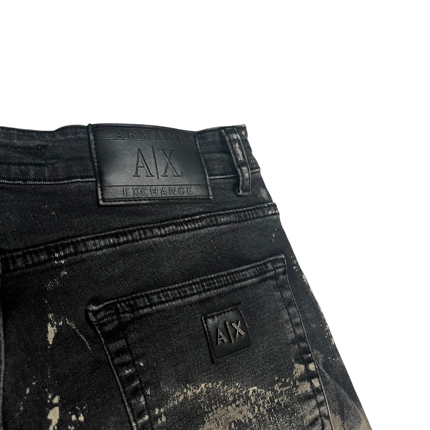 Armani Exchange AX Bleached Black Denim Slim
Tapered W32 L32 Designer Streetwear Grunge Y2K
