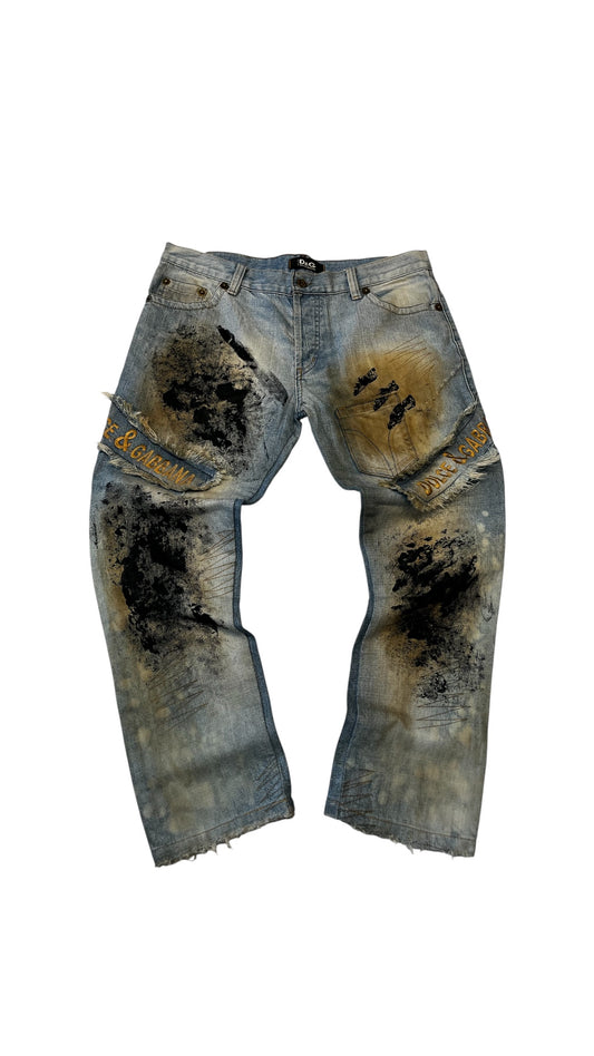 Dolce & Gabbana Jeans - Distressed  Patch Denim