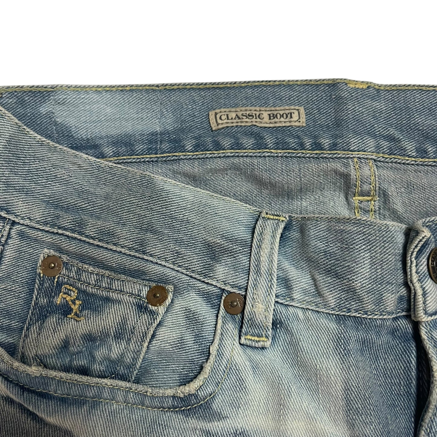 Ralph Lauren Denim Bleached Custom Wash Bootcut 
Vintage W32 L34 Camo Bleach