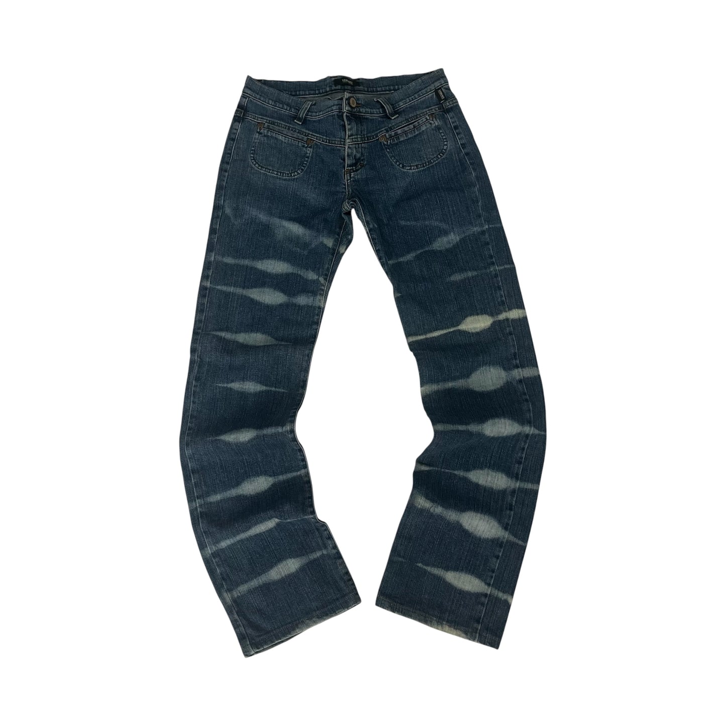 Versace Jeans Couture Bleached Shibori Pattern 
Vintage Bootcut W32 L33 Designer Y2K Archive Denim