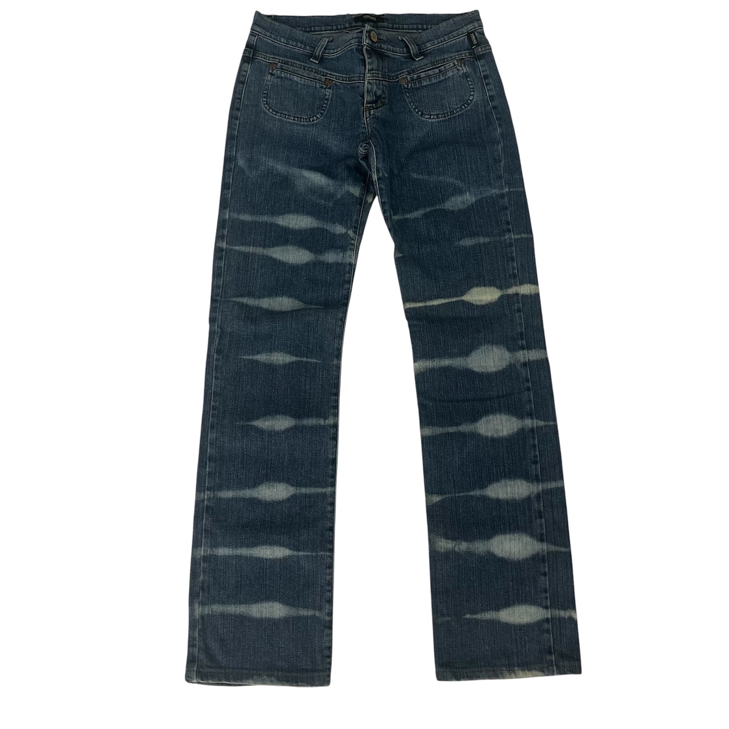 Versace Jeans Couture Bleached Shibori Pattern 
Vintage Bootcut W32 L33 Designer Y2K Archive Denim