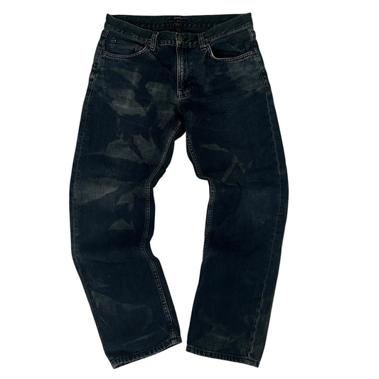 Nudie Jeans Bleached Dark Wash Vintage Straight 
Leg Premium Denim Streetwear W33 L32
