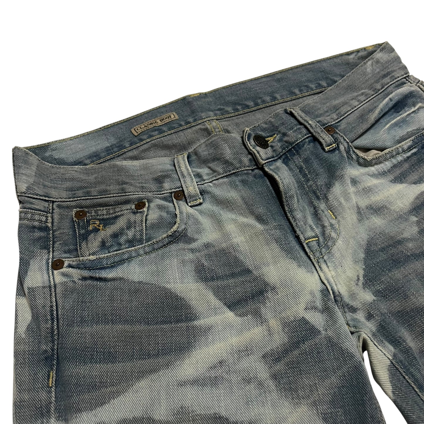 Ralph Lauren Denim Bleached Custom Wash Bootcut 
Vintage W32 L34 Camo Bleach