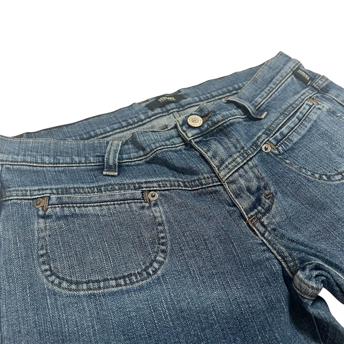 Versace Jeans Couture Bleached Shibori Pattern 
Vintage Bootcut W32 L33 Designer Y2K Archive Denim